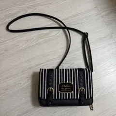 ストライプ ショルダーバッグ財布付き