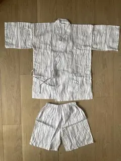 波模様 甚平 上下セット 130