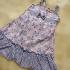 リボン柄ワンピース水着　130