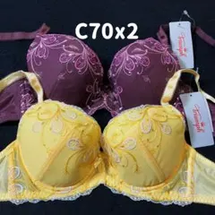 C70 トリンプ レースと花草の刺繍 華やかなブラジャー 2点 #3のサムネイル
