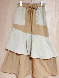 AS KNOW AS PINKY    フレアスカート　段フリル　カーゴ　撥水