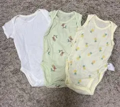 UNIQLOベビー　コットンメッシュボディースーツ3点