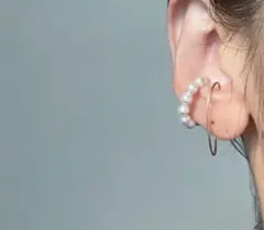 イヤーカフ 　作家　ハンドメイド　パール　14kgf　ピアス　イヤーフック