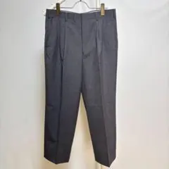 ウール混 スラックスパンツ ウエスト82 グレー タック ビジネス