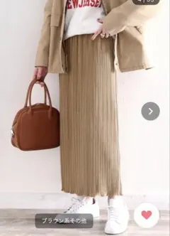 クラシカルエルフ ms+ideal メロープリーツタイトスカート ブラウン