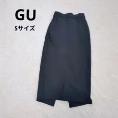 GU黒ブラックバック スリット入り タイトスカートSサイズフォーマルカジュアル