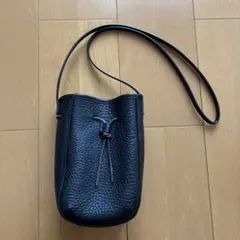 巾着 レザー ショルダーバッグ