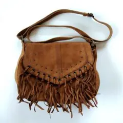 ★ショルダーバッグ・フリンジ付き・ブラウン★
