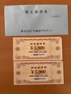 早稲田アカデミー 株主優待券 10000円分