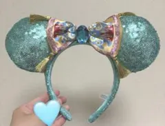 【新品・未使用】ディズニー ジャスミン スパンコールカチューシャ ターコイズ