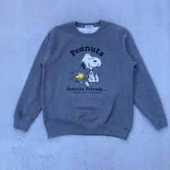 SNOOPY PEANUTS スウェット　トレーナー　裏起毛　デカロゴ　古着