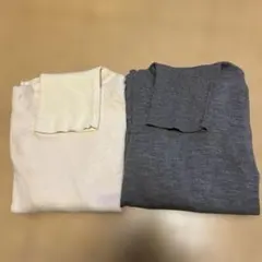 ウール100% 長袖ニット Lサイズ ホワイト グレー2枚　無印良品