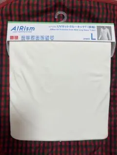AIRism UVカットクルーネック長袖Tシャツ L ホワイト