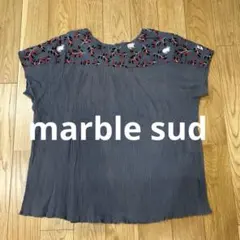 marble sud マーブルシュッド　刺繍　猫　オリーブ　半袖　希少のサムネイル