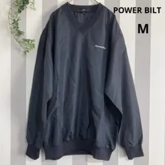 POWER BILT【M】シャカシャカのネイビー◎長袖アウター　Ｖネック　美品