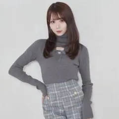 rosemuse ribbonpointturtleknittops グレー