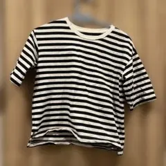 白黒ストライプ 半袖Tシャツ XS