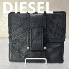 DIESEL ブラックレザー 二つ折り財布