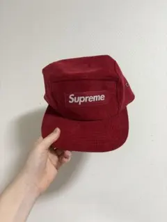 Supreme コーデュロイ 5パネルキャップ レッド
