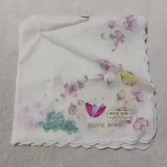 HANAÉ MORI 花柄ハンカチ バタフライ　森英恵　新品