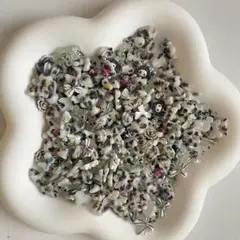 【50個】ホワイトブラック素材mixネイルパーツ デコパーツ まとめ売り 地雷