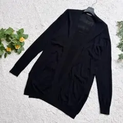 a.v.v Standard ロングカーディガン ブラック L 薄手のサムネイル