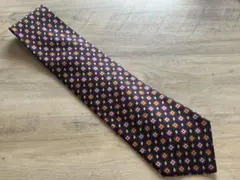 冬セール！イタリアAndrew's tiesネイビー/レッド幾何学タイ