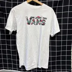 VANS バンズ スカル 花柄 ロゴ Tシャツ ホワイト Mサイズのサムネイル
