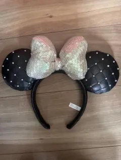 ミッキー耳カチューシャ ピンクリボン