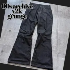 00s archive bootscut blackdenimpants y2k