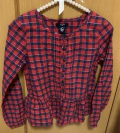 【GAP】赤チェック　ブラウス　130センチ　長袖