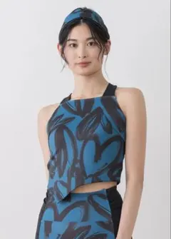 【SUKALA】ハートプリントホルターネックブラトップ　S