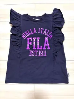 FILA フリル付きネイビーTシャツ 100cm~