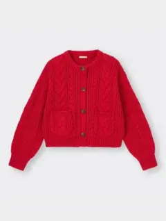 ケーブルクロップドカーディガン(長袖) Mサイズ