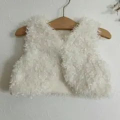 新品未使用★プティマインは★ボア 羊 ベスト 70