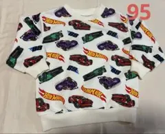 ホットウィール　総柄　トレーナー　95 オフホワイト