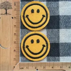 ☆ワッペン☆ニコちゃん ミニミニ 2個セット☆ハンドメイドやリメイクに☆