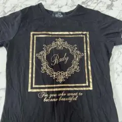 Rady ゴールドプリント Tシャツ 黒
