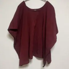 エスニックアジアンバーガンディ オーバーサイズ トップス