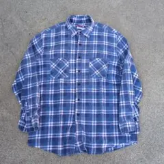 AMERICAN EDITION チェック柄プリントネルシャツ L