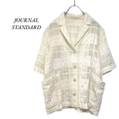 JOURNAL STANDARD　チェックシアーシャツ　白