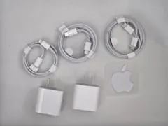 Apple純正Lightningケーブル1本とUSB-Cケーブル2本、アダプタ