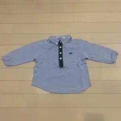 familiar 長袖ボタンダウンポロシャツ 90 水色