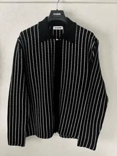 2026ss JIL SANDER ストライプ ニット カーディガン ブラックのサムネイル
