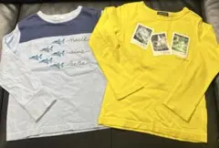 Noeil BeBe べべ　長袖Tシャツ　水色　黄色120 飛行機　2枚セット