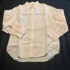 フランクアンドアイリーン バリー リネンストライプシャツ ピンク