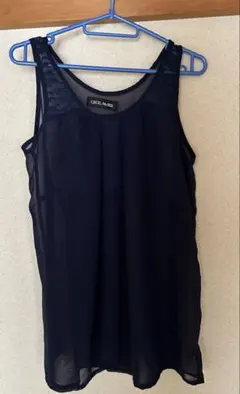 CECIL McBEE ネイビー シースルータンクトップ