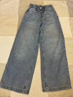 H&M デニム ワイドレッグパンツ 128cm
