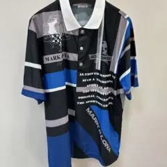 極美品 マークアンドロナ 2024年モデル スカル柄ポロシャツ シルバー