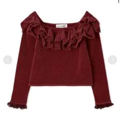 リリーブラウン　モールフリルニットトップス